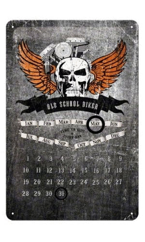 CALENDARIO 20X30 OLD SCHOOL BIKER SKULL